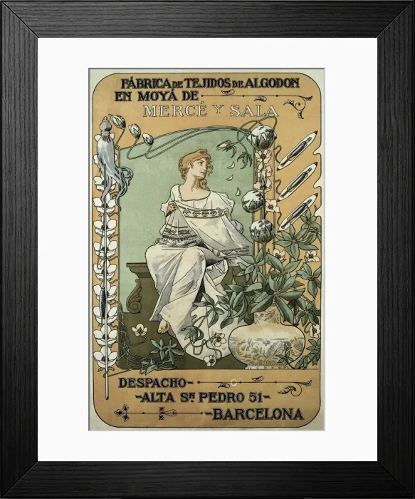 Framed Print : Fabrica de tejidos de algodn Moyᠤe Merc項 Framed Print : Fabrica de tejidos de algodn Moyᠤe Merc項