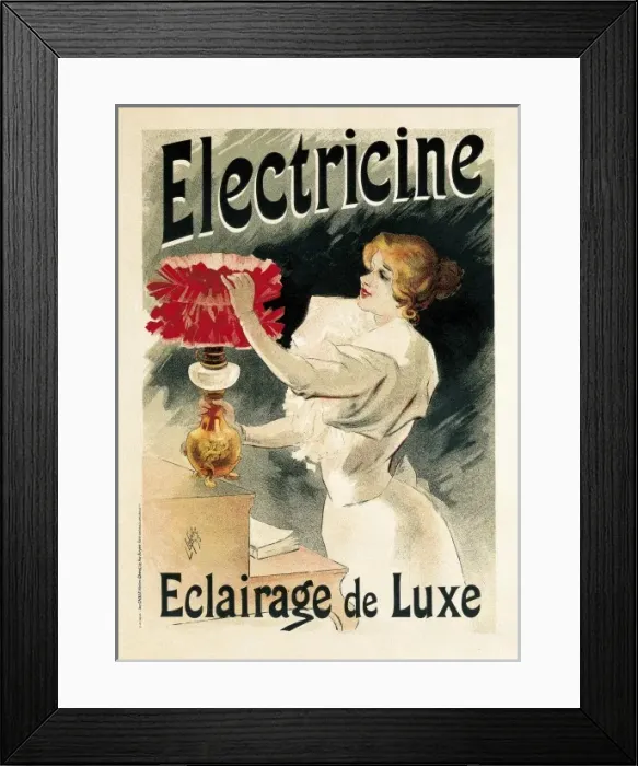 Framed Print : Electricine. Eclairage de Luxe. Poster by Lucien Framed Print : Electricine. Eclairage de Luxe. Poster by Lucien