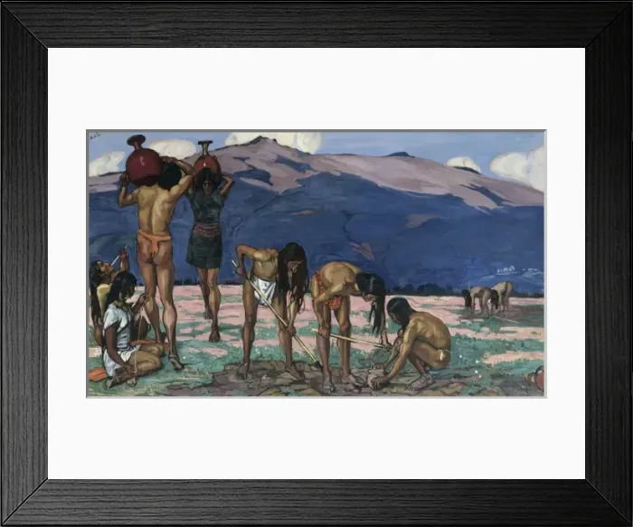 Framed Print : Ecuador. Indigenous painting. Working. ECUADOR Framed Print : Ecuador. Indigenous painting. Working. ECUADOR