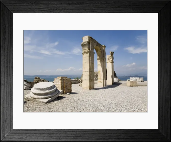 Framed Print : ITALY. Sirmione. Roman baths and Lake Garda Framed Print : ITALY. Sirmione. Roman baths and Lake Garda