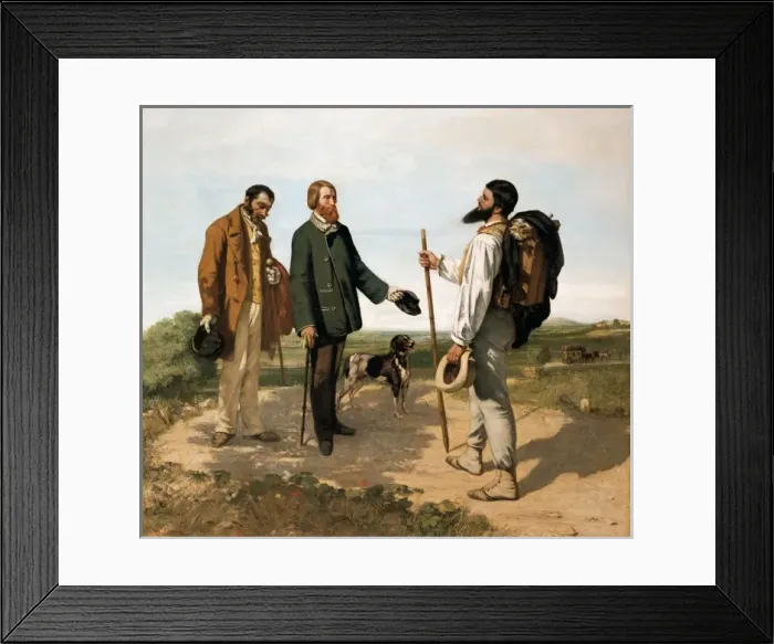 Framed Print : COURBET, Gustave (1819-1877). The Meeting, or Framed Print : COURBET, Gustave (1819-1877). The Meeting, or