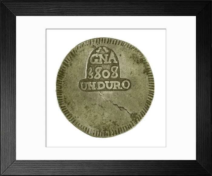 Framed Print : Duro minted in 1808. Coin. SPAIN. Madrid. Army Framed Print : Duro minted in 1808. Coin. SPAIN. Madrid. Army