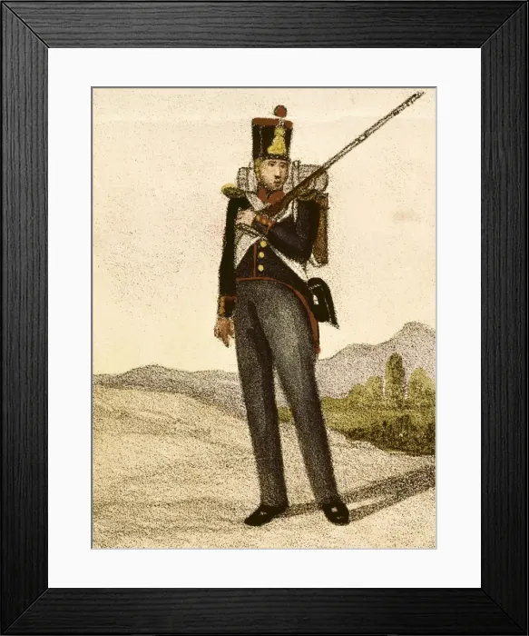 Framed Print : Spain (1833). Provincial Militia. Litography Framed Print : Spain (1833). Provincial Militia. Litography