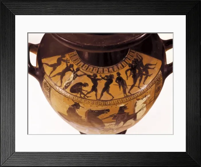Framed Print : Palestra Scene. Black-figure hydria. Classical Framed Print : Palestra Scene. Black-figure hydria. Classical