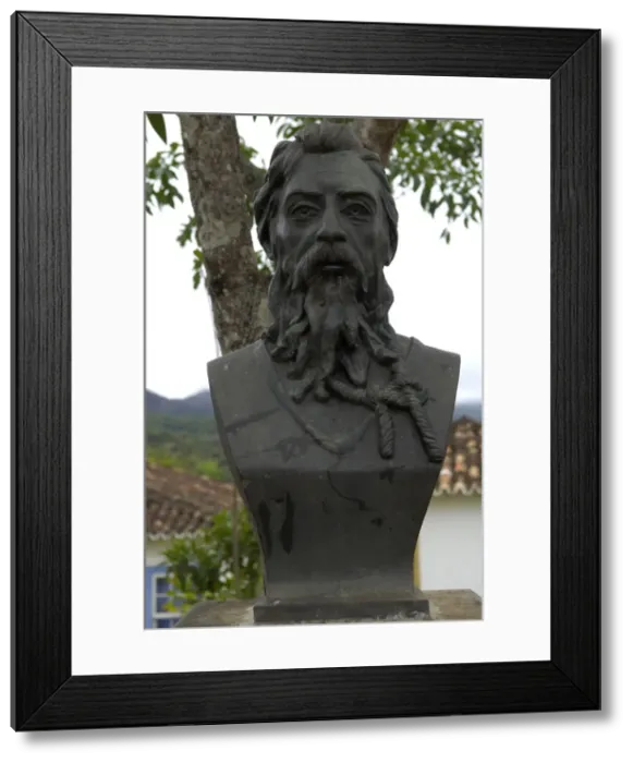 Framed Print : BRAZIL. Tiradentes. Statue of the leader Joaquim Framed Print : BRAZIL. Tiradentes. Statue of the leader Joaquim