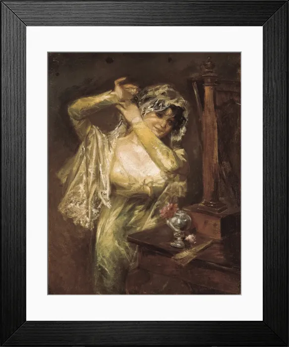 Framed Print : LUCAS VELAZQUEZ, Eugenio (1817-1870). The girl Framed Print : LUCAS VELAZQUEZ, Eugenio (1817-1870). The girl
