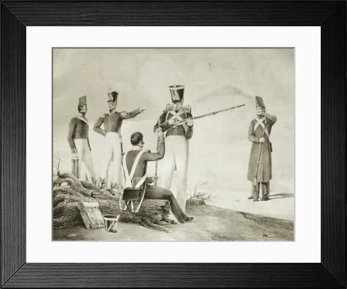 Framed Print : Spain (1830). Provincial Militia. Litography Framed Print : Spain (1830). Provincial Militia. Litography