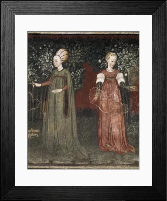 Framed Print : ITALY. Oreno. Ladies in a garden, detail of Framed Print : ITALY. Oreno. Ladies in a garden, detail of