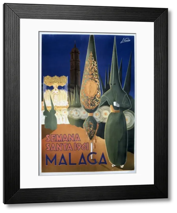 Framed Print : Poster of the Holy Week in Malaga (1961) Framed Print : Poster of the Holy Week in Malaga (1961)