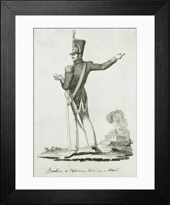 Framed Print : Spain (19th c. ). Fireman of the royalist volunteers Framed Print : Spain (19th c. ). Fireman of the royalist volunteers