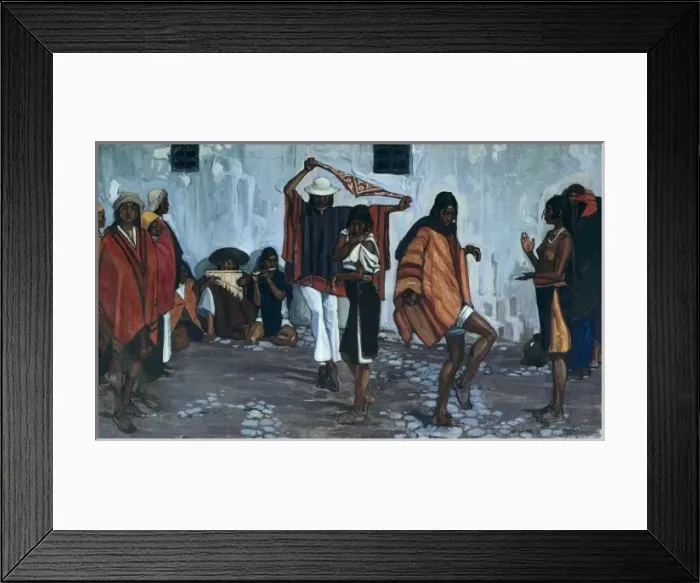 Framed Print : Ecuador. Indigenous painting. Dancec. ECUADOR Framed Print : Ecuador. Indigenous painting. Dancec. ECUADOR