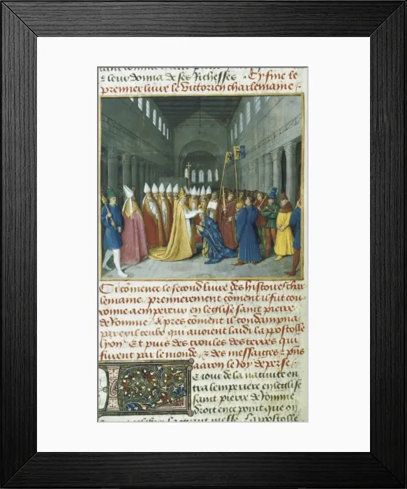 Framed Print : Fouquet, Jean (1420-1481). Grandes Chroniques Framed Print : Fouquet, Jean (1420-1481). Grandes Chroniques