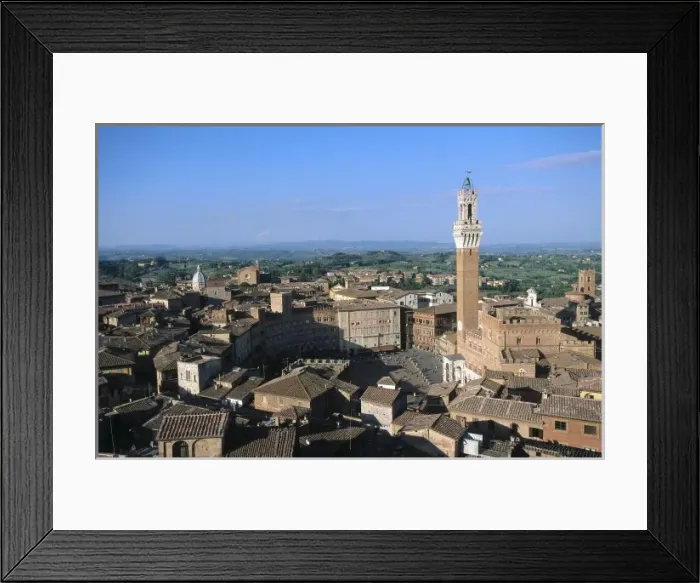 Framed Print : ITALY. Siena. Mangia Tower and Piazza del Campo Framed Print : ITALY. Siena. Mangia Tower and Piazza del Campo