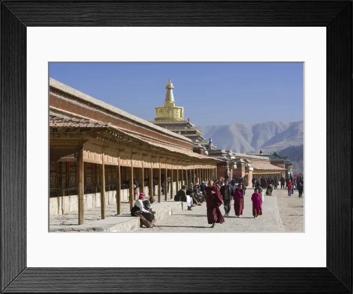 Framed Print : CHINA. Xiahe. Monastery of Labrang. The Silk Framed Print : CHINA. Xiahe. Monastery of Labrang. The Silk