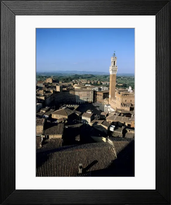 Framed Print : ITALY. Siena. General view of the city with Piazza Framed Print : ITALY. Siena. General view of the city with Piazza