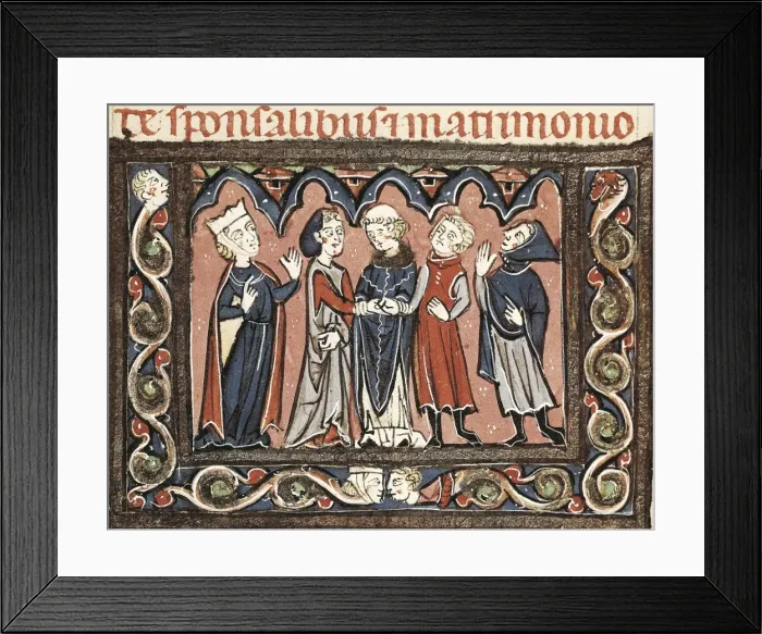 Framed Print : Medieval epistles by Juan Andr鳮Wedding scene Framed Print : Medieval epistles by Juan Andr鳮Wedding scene