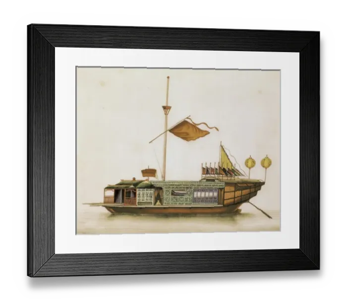 Framed Print : Oriental ship. Engraving Framed Print : Oriental ship. Engraving