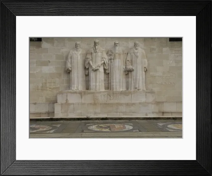 Framed Print : SWITZERLAND. Geneva. Reformation Wall. Statues Framed Print : SWITZERLAND. Geneva. Reformation Wall. Statues