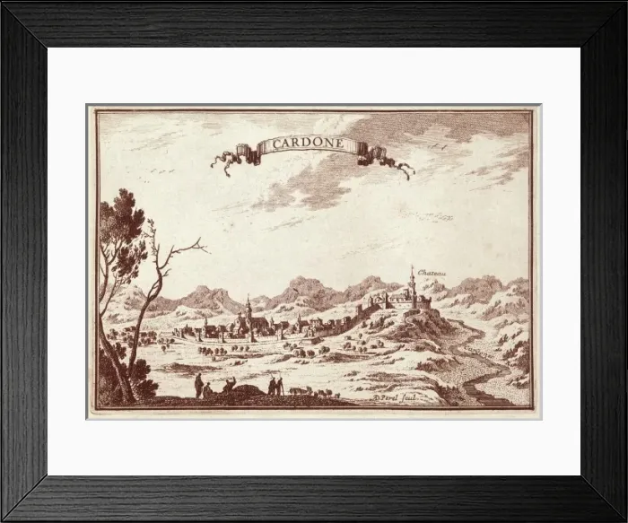 Framed Print : Spain (19th c. ). Cardona. The village Framed Print : Spain (19th c. ). Cardona. The village
