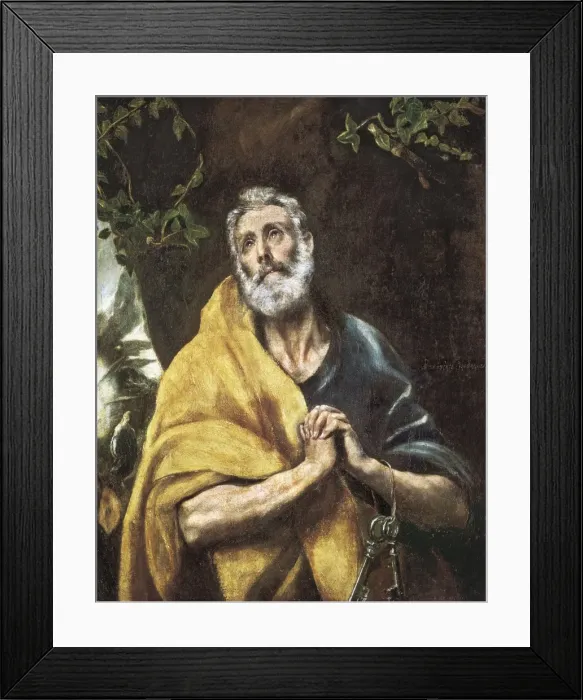 Framed Print : The Tears of Saint Peter. ca. 1594 - 1604. Mannerism Framed Print : The Tears of Saint Peter. ca. 1594 - 1604. Mannerism