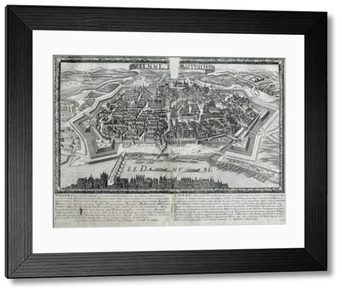 Framed Print : Map of Vienna (17th c. ) by the family Jollain Framed Print : Map of Vienna (17th c. ) by the family Jollain