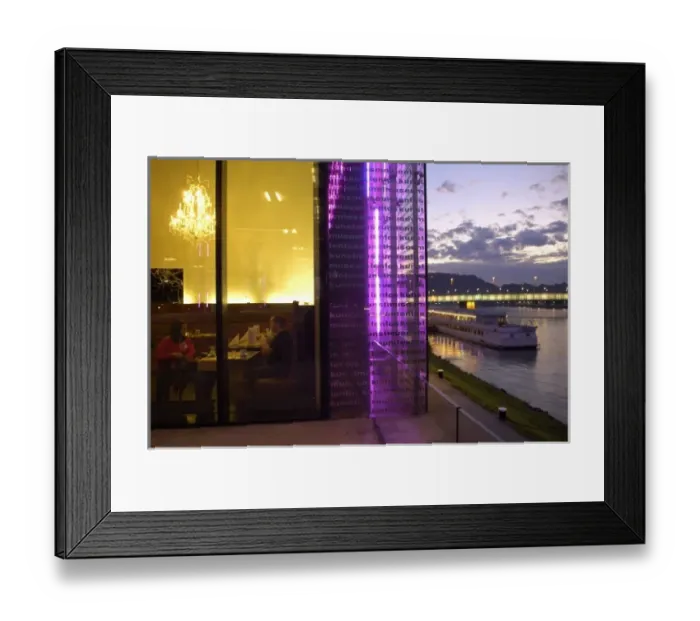 Framed Print : AUSTRIA. Linz. The Danube from Lentos Museum Framed Print : AUSTRIA. Linz. The Danube from Lentos Museum