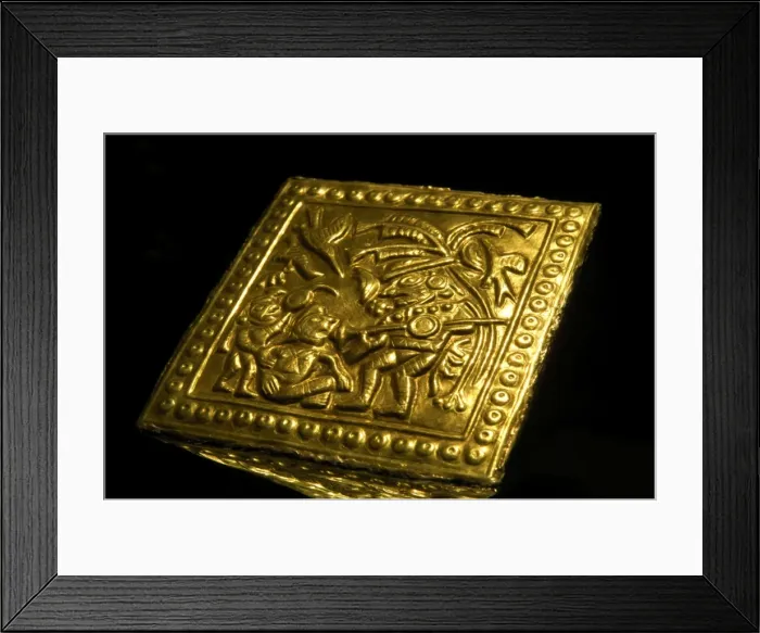 Framed Print : Golden and silver sceptre (3rd c. AD), symbol Framed Print : Golden and silver sceptre (3rd c. AD), symbol