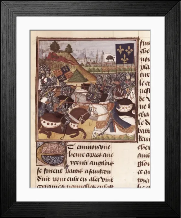 Framed Print : MARTIAL D AUVERGNE, (1430-1508). Vigils of Charles Framed Print : MARTIAL D AUVERGNE, (1430-1508). Vigils of Charles