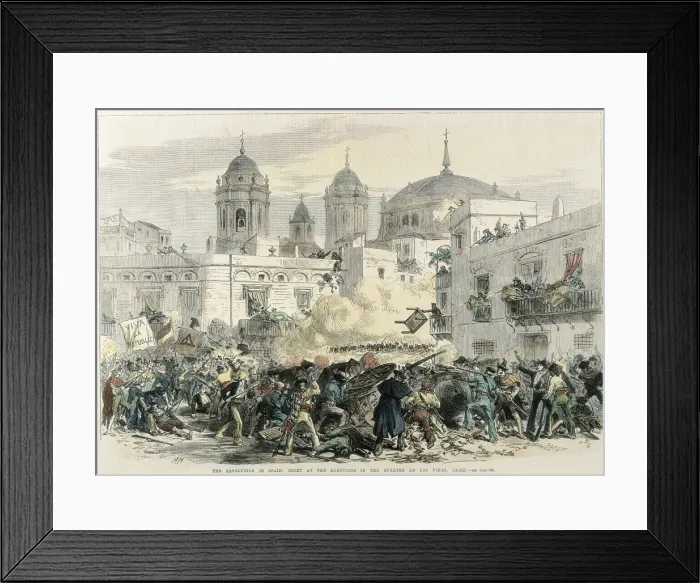 Framed Print : Spain. First Republic (1873-1874). Fight in Framed Print : Spain. First Republic (1873-1874). Fight in