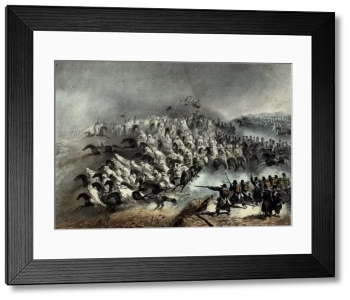 Framed Print : Algeria (1837). Battle of Constantina. Litography Framed Print : Algeria (1837). Battle of Constantina. Litography