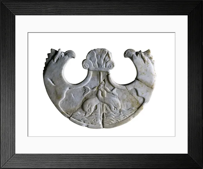 Framed Print : Oecillum with figures of dolphins. Roman art Framed Print : Oecillum with figures of dolphins. Roman art