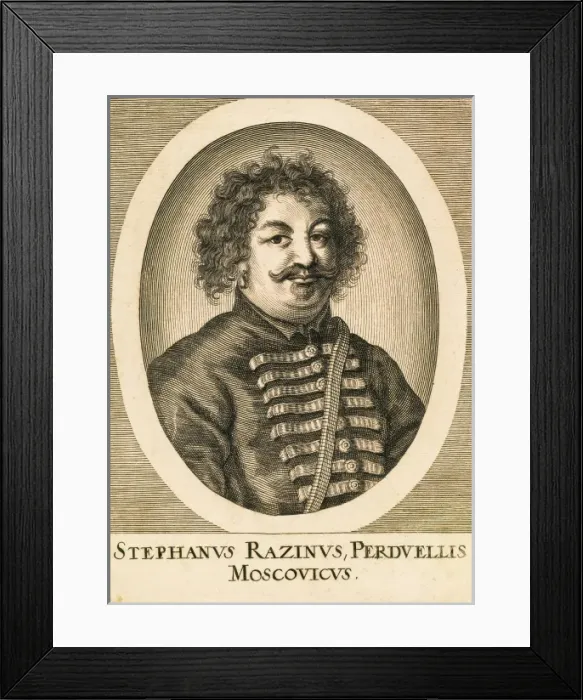 Framed Print : RAZIN, Stenka (1630-1671). Cossak leader. Xylography