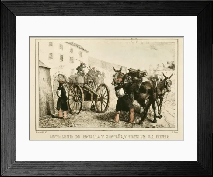 Framed Print : Spain (19th c. ). Carlist Wars. Artillery of battle Framed Print : Spain (19th c. ). Carlist Wars. Artillery of battle