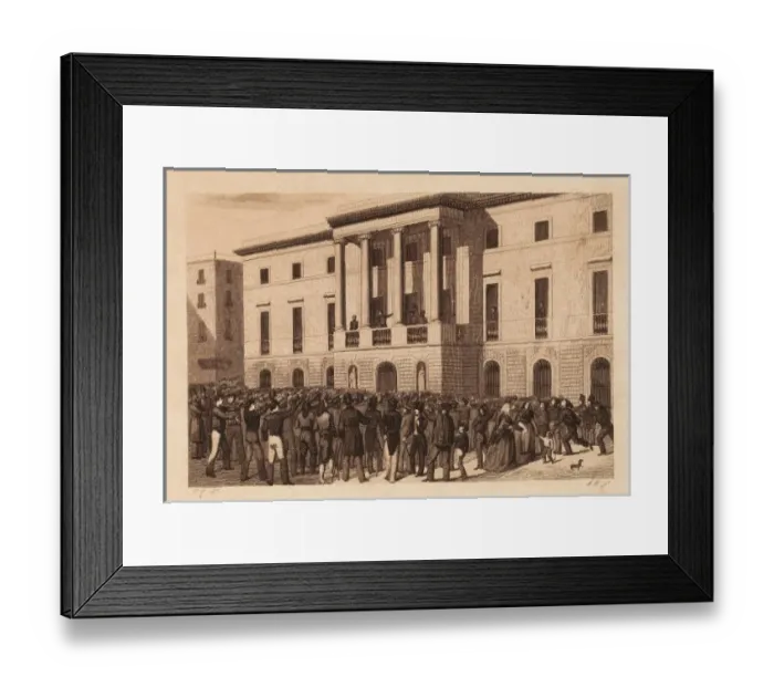 Framed Print : Spain (1843). Juan Prim i Prats talking to Framed Print : Spain (1843). Juan Prim i Prats talking to
