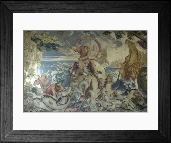 Framed Print : FRANCE. Pau. Castle. Triton or Neptune represented Framed Print : FRANCE. Pau. Castle. Triton or Neptune represented