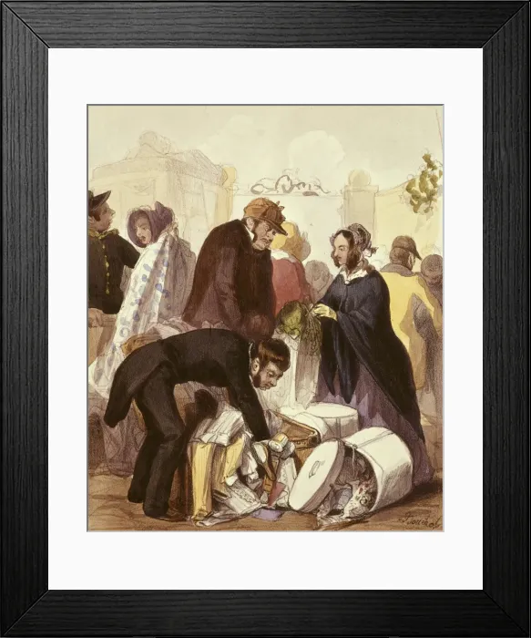 Framed Print : Le douane (customs). Engraving by Bouchot, 1830 Framed Print : Le douane (customs). Engraving by Bouchot, 1830