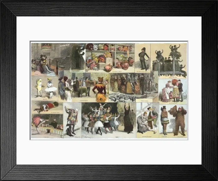 Framed Print : Rehearsing for the Pantomine. Illustration by Framed Print : Rehearsing for the Pantomine. Illustration by