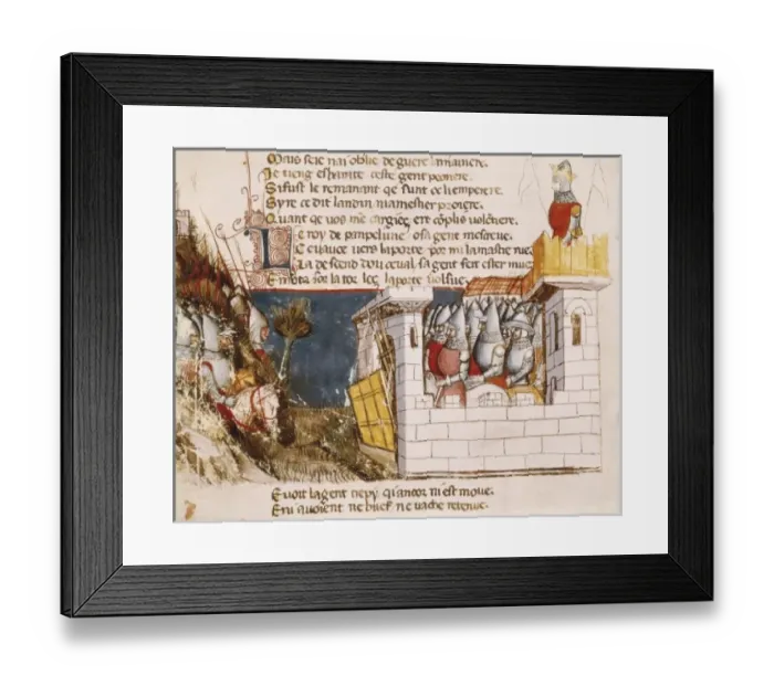Framed Print : Fleet sheltered in a castle with the drawbridge Framed Print : Fleet sheltered in a castle with the drawbridge