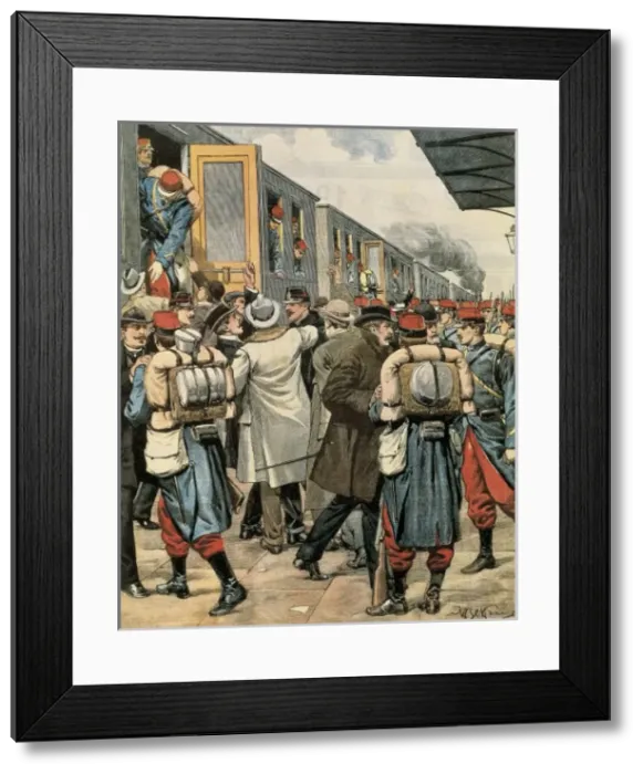 Framed Print : France (1901). Departure from Paris of French