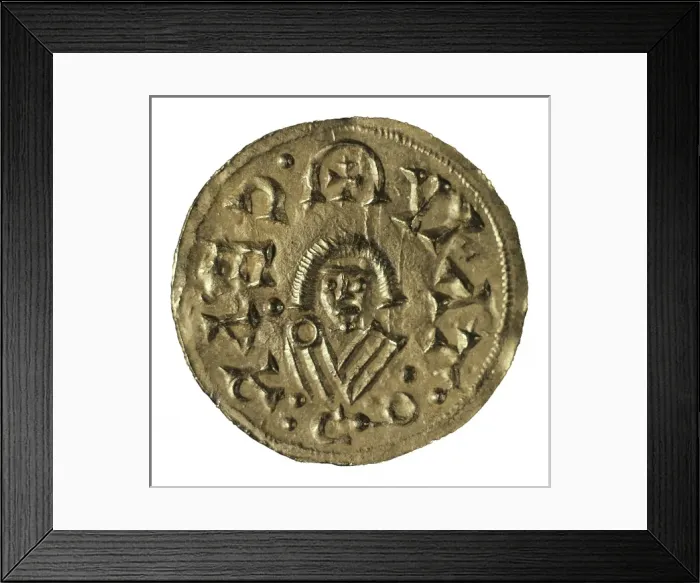 Framed Print : Hispanic-Visigothic triens of Recared I (Caesar Framed Print : Hispanic-Visigothic triens of Recared I (Caesar