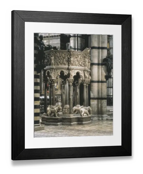 Framed Print : PISANO, Nicola (1220-1278). Pulpit. 1266-1268 Framed Print : PISANO, Nicola (1220-1278). Pulpit. 1266-1268