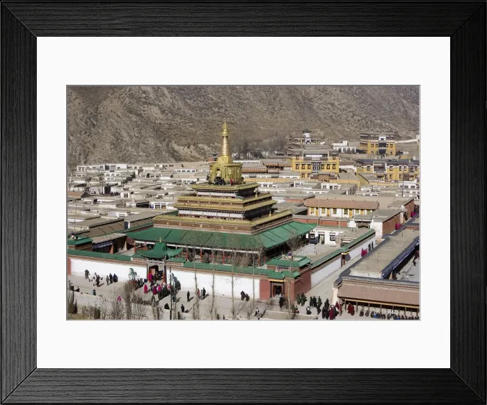 Framed Print : CHINA. Xiahe. Monastery of Labrang. The Silk Framed Print : CHINA. Xiahe. Monastery of Labrang. The Silk