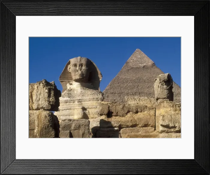 Framed Print : Khafres Pyramid; The Giza Sphinx. 26th-25th Framed Print : Khafres Pyramid; The Giza Sphinx. 26th-25th