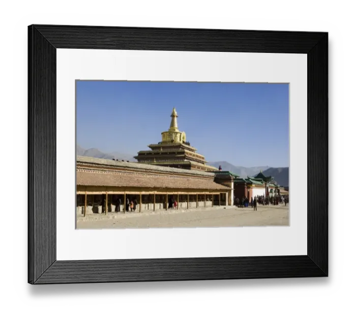 Framed Print : CHINA. Xiahe. Monastery of Labrang. The Silk Framed Print : CHINA. Xiahe. Monastery of Labrang. The Silk