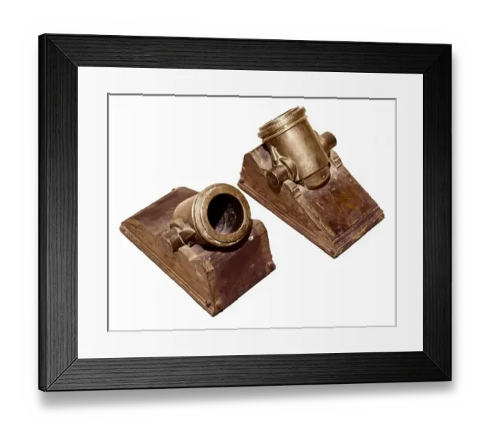 Framed Print : Two bronze mortars used during the First Carlist Framed Print : Two bronze mortars used during the First Carlist