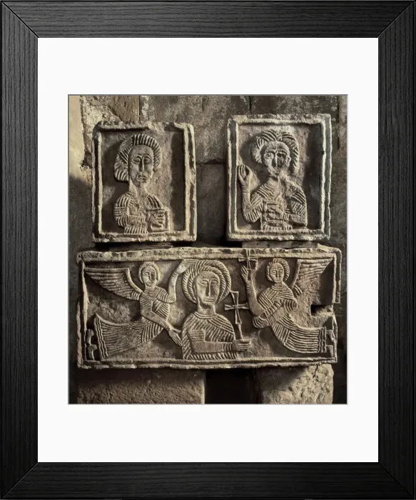 Framed Print : Christ Supported by Two Angels. 7thc. SPAIN Framed Print : Christ Supported by Two Angels. 7thc. SPAIN