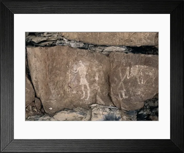 Framed Print : LIBYA. Tadrart Acacus. Representation of shepherds Framed Print : LIBYA. Tadrart Acacus. Representation of shepherds