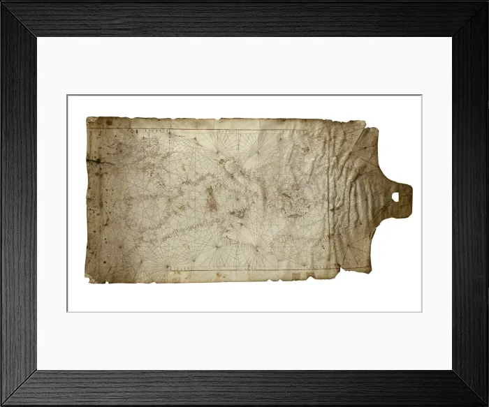 Framed Print : Venetian portolan chart. Anonymous, 14th c Framed Print : Venetian portolan chart. Anonymous, 14th c