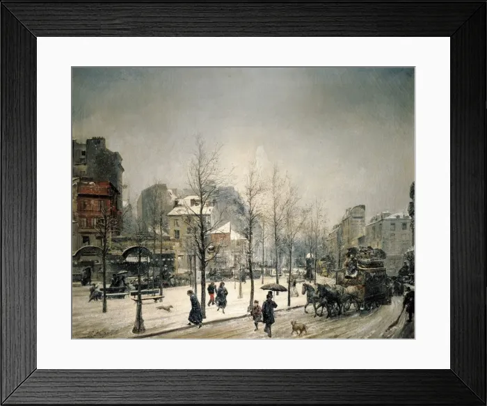 Framed Print : MARTI i ALSINA, Ramon (1826-1894). Snowy Boulevard Framed Print : MARTI i ALSINA, Ramon (1826-1894). Snowy Boulevard