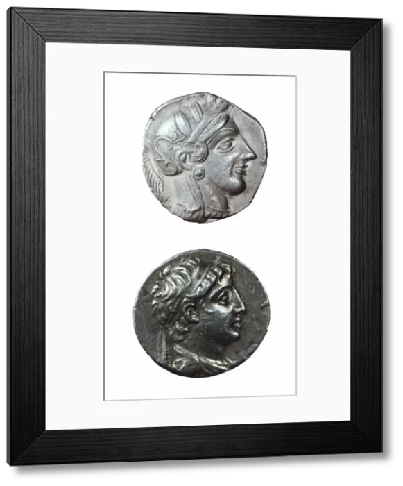 Framed Print : Coins from Palestine: representation of Athena Framed Print : Coins from Palestine: representation of Athena